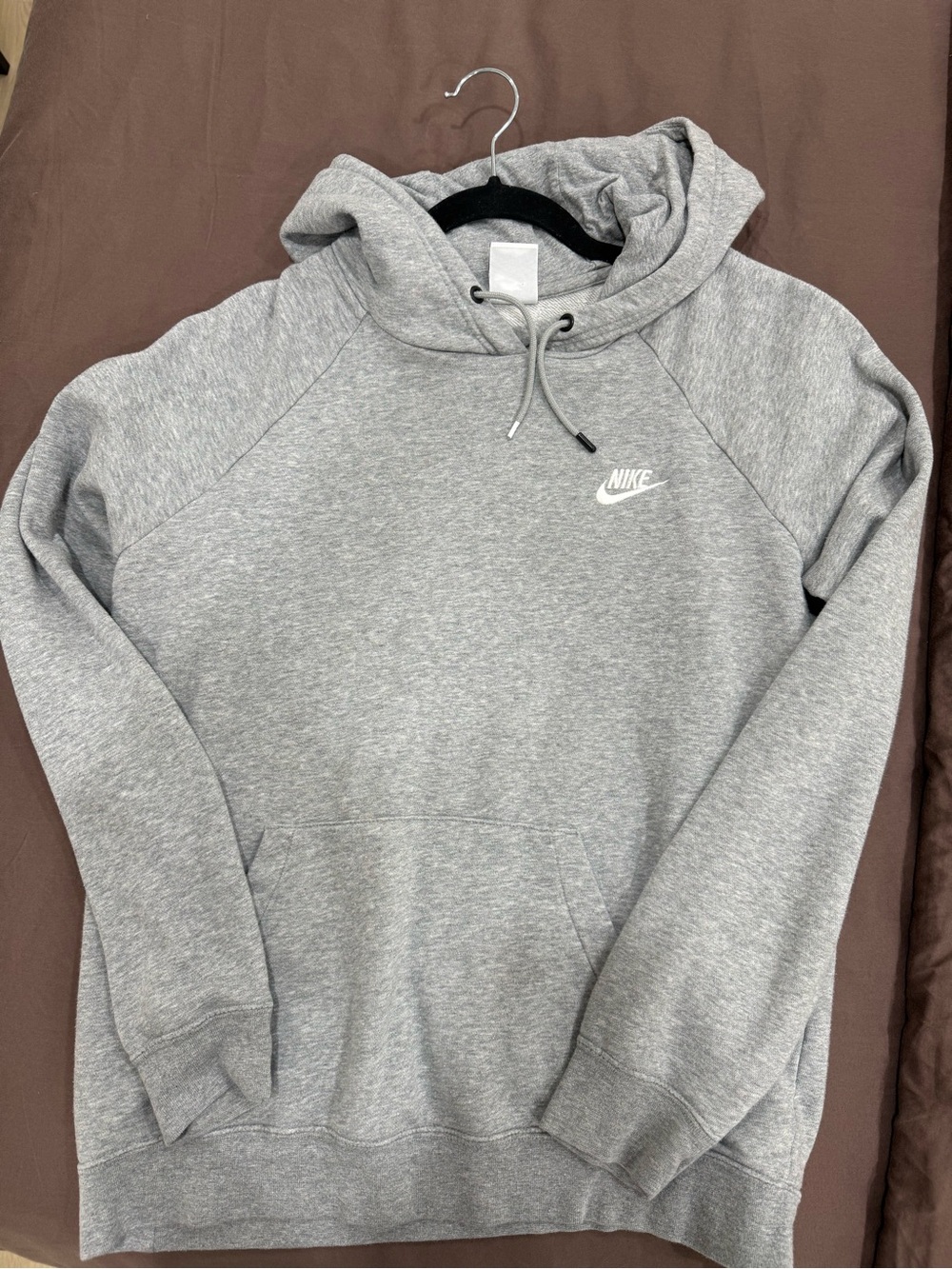 Nike Gray Pullover Hoodie with White Swoosh